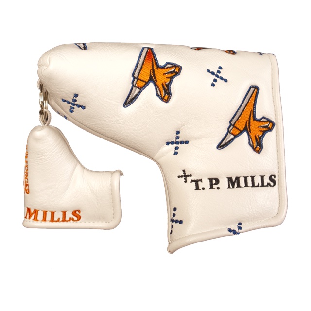 T.P. Mills | パターカバー | アンヴィル＆クロスドット with チャーム - ホワイト／オレンジ（HTPC-000026）